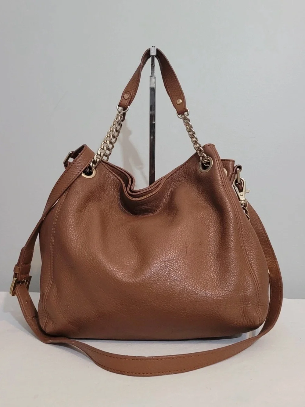 MICHAEL Michael Kors Hobo Shoulder Crossbody Bag Brown Leather